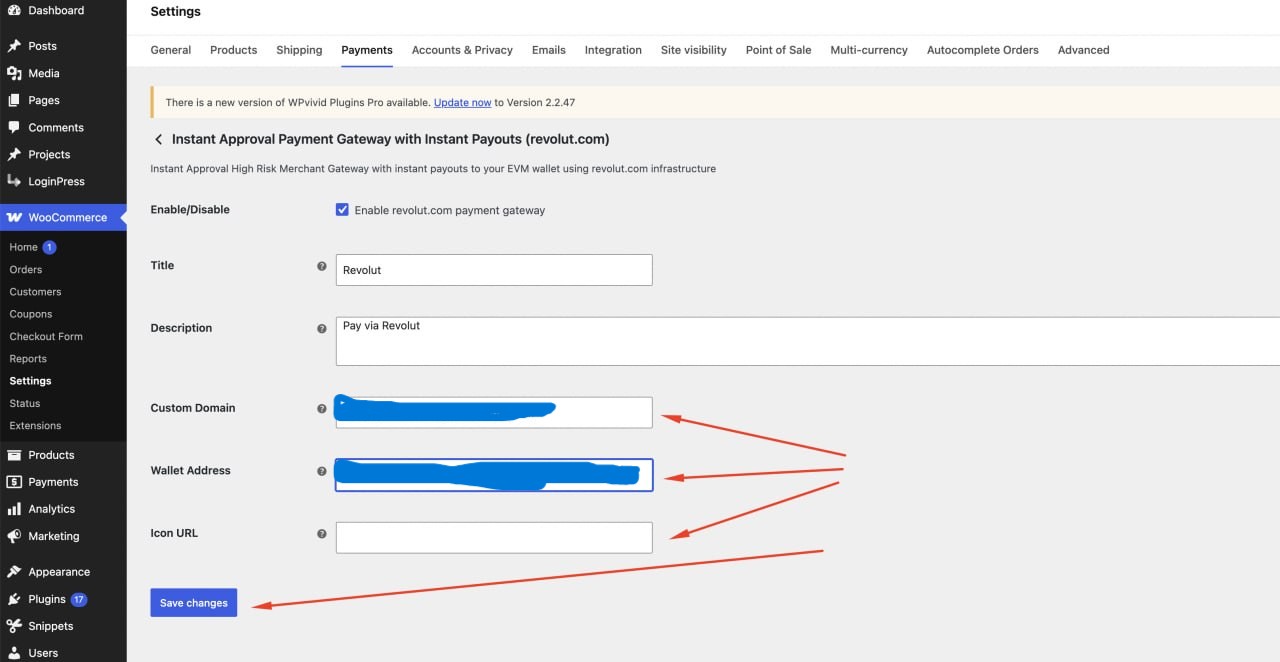 Configure and save the gateway screenshot